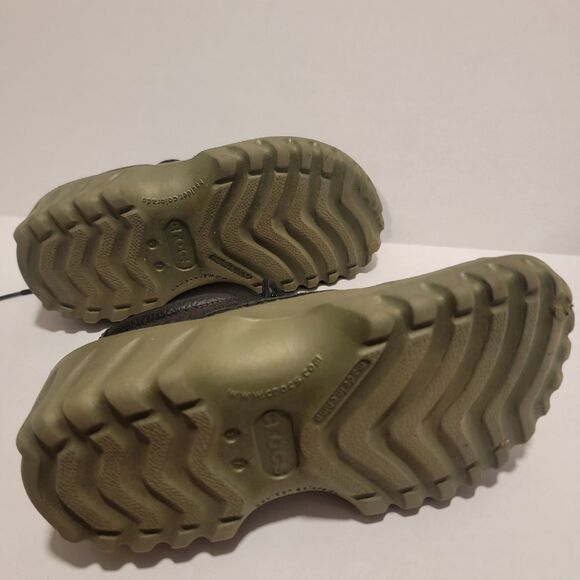 CROCS Axel All Terrain Islander Duck Shoes M5/W7 Black Leather Rubber Outdoors - Picture 4 of 6